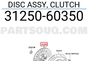 Toyota 3125060350 DISC ASSY, CLUTCH