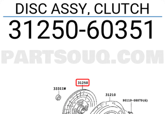 Toyota 3125060351 DISC ASSY, CLUTCH