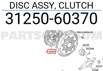 Toyota 3125060370 DISC ASSY, CLUTCH