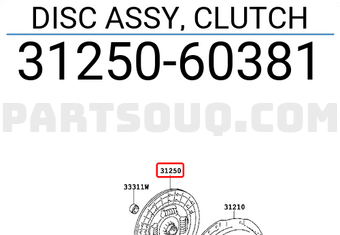 Toyota 3125060381 DISC ASSY, CLUTCH
