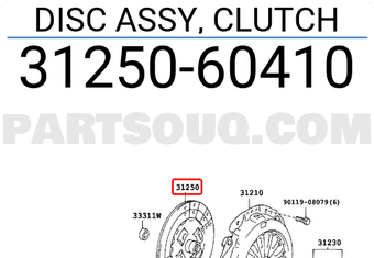 Toyota 3125060410 DISC ASSY, CLUTCH