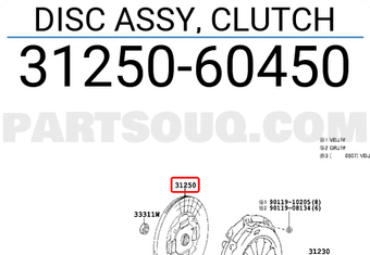 Toyota 3125060450 DISC ASSY, CLUTCH