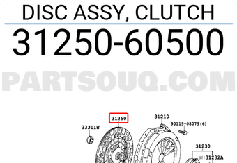 Toyota 3125060500 DISC ASSY, CLUTCH