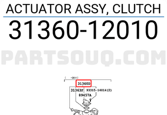 Toyota 3136012010 ACTUATOR ASSY, CLUTCH