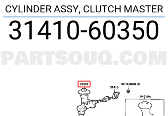 Toyota 3141060350 CYLINDER ASSY, CLUTCH MASTER
