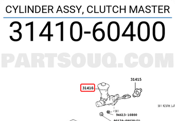Toyota 3141060400 CYLINDER ASSY, CLUTCH MASTER