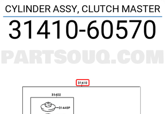 Toyota 3141060570 CYLINDER ASSY, CLUTCH MASTER