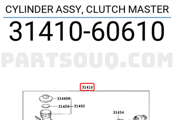 Toyota 3141060610 CYLINDER ASSY, CLUTCH MASTER