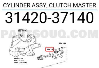 Toyota 3142037140 CYLINDER ASSY, CLUTCH MASTER