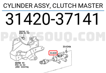 Toyota 3142037141 CYLINDER ASSY, CLUTCH MASTER