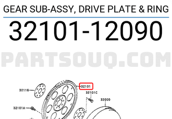 Toyota 3210112090 GEAR SUB-ASSY, DRIVE PLATE & RING