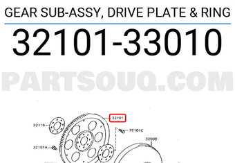 Toyota 3210133010 GEAR SUB-ASSY, DRIVE PLATE & RING