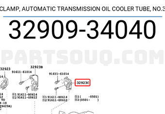 Toyota 3290934040 CLAMP, AUTOMATIC TRANSMISSION OIL COOLER TUBE, NO.3