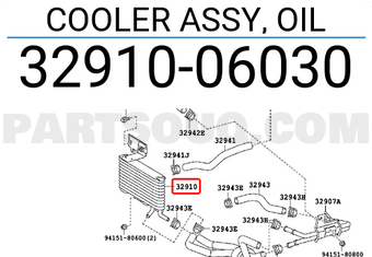Toyota 3291006030 COOLER ASSY, OIL