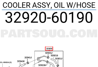 Toyota 3292060190 COOLER ASSY, OIL W/HOSE