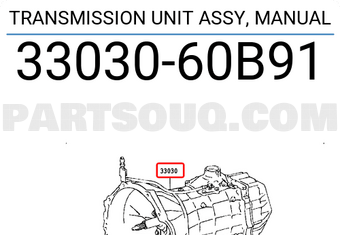 Toyota 3303060B91 TRANSMISSION UNIT ASSY, MANUAL