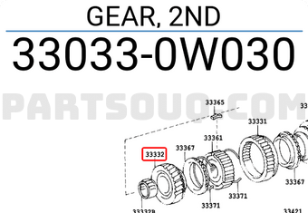 Toyota 330330W030 GEAR, 2ND