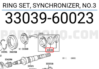 Toyota 3303960023 RING SET, SYNCHRONIZER, NO.3