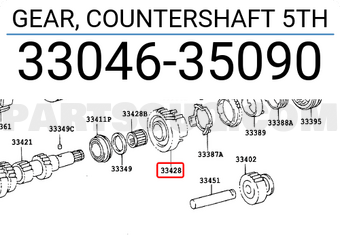 Toyota 3304635090 GEAR, COUNTERSHAFT 5TH