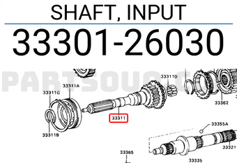 Toyota 3330126030 SHAFT, INPUT