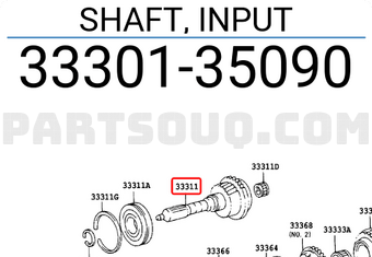 Toyota 3330135090 SHAFT, INPUT
