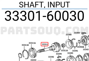 Toyota 3330160030 SHAFT, INPUT