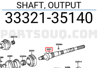 Toyota 3332135140 SHAFT, OUTPUT