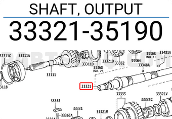 Toyota 3332135190 SHAFT, OUTPUT
