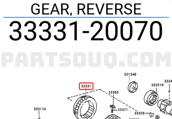 Toyota 3333120070 GEAR, REVERSE