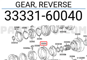 Toyota 3333160040 GEAR, REVERSE