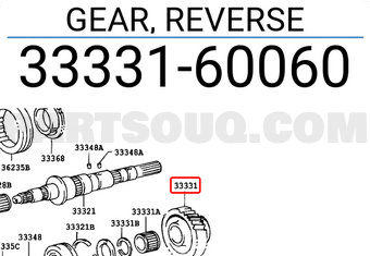 Toyota 3333160060 GEAR, REVERSE