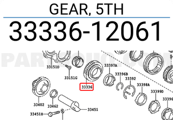 Toyota 3333612061 GEAR, 5TH