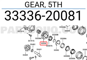 Toyota 3333620081 GEAR, 5TH