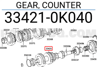 Toyota 334210K040 GEAR, COUNTER