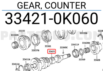 Toyota 334210K060 GEAR, COUNTER