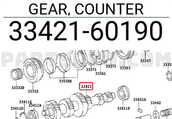 Toyota 3342160190 GEAR, COUNTER