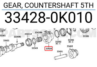Toyota 334280K010 GEAR, COUNTERSHAFT 5TH