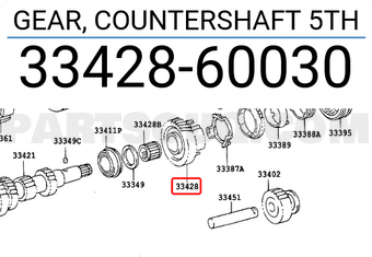 Toyota 3342860030 GEAR, COUNTERSHAFT 5TH