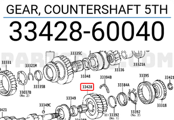 Toyota 3342860040 GEAR, COUNTERSHAFT 5TH