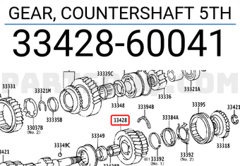 Toyota 3342860041 GEAR, COUNTERSHAFT 5TH