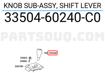 Toyota 3350460240C0 KNOB SUB-ASSY, SHIFT LEVER