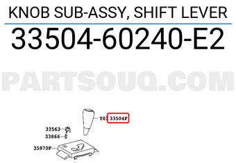 Toyota 3350460240E2 KNOB SUB-ASSY, SHIFT LEVER