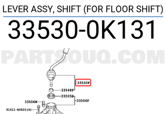 Toyota 335300K131 LEVER ASSY, SHIFT (FOR FLOOR SHIFT)