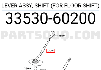 Toyota 3353060200 LEVER ASSY, SHIFT (FOR FLOOR SHIFT)