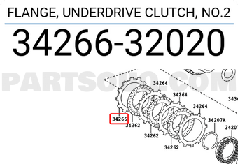 Toyota 3426632020 FLANGE, UNDERDRIVE CLUTCH, NO.2