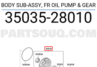 Toyota 3503528010 BODY SUB-ASSY, FR OIL PUMP & GEAR