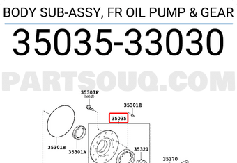 Toyota 3503533030 BODY SUB-ASSY, FR OIL PUMP & GEAR