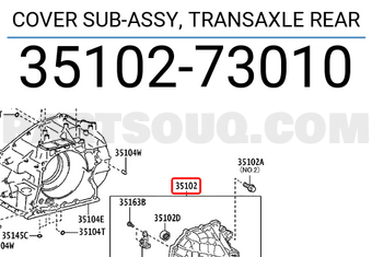 Toyota 3510273010 COVER SUB-ASSY, TRANSAXLE REAR
