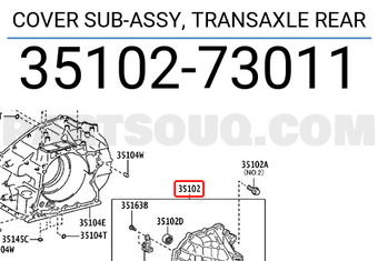 Toyota 3510273011 COVER SUB-ASSY, TRANSAXLE REAR