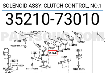 Toyota 3521073010 SOLENOID ASSY, CLUTCH CONTROL, NO.1